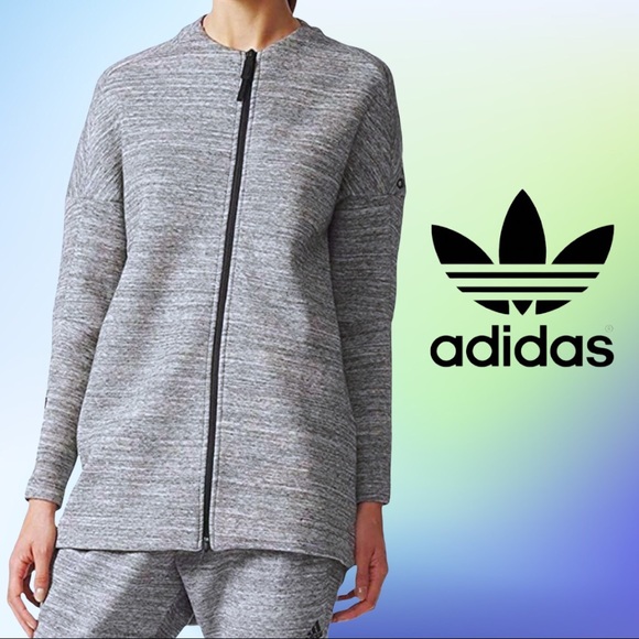Adidas Gray Black ZNE Roadtrip Full Zip Jacket Md - Picture 1 of 15